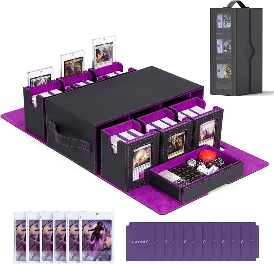 Amazon.com: UAONO Commander Deck Box for MTG, 6-Deck Modular Card