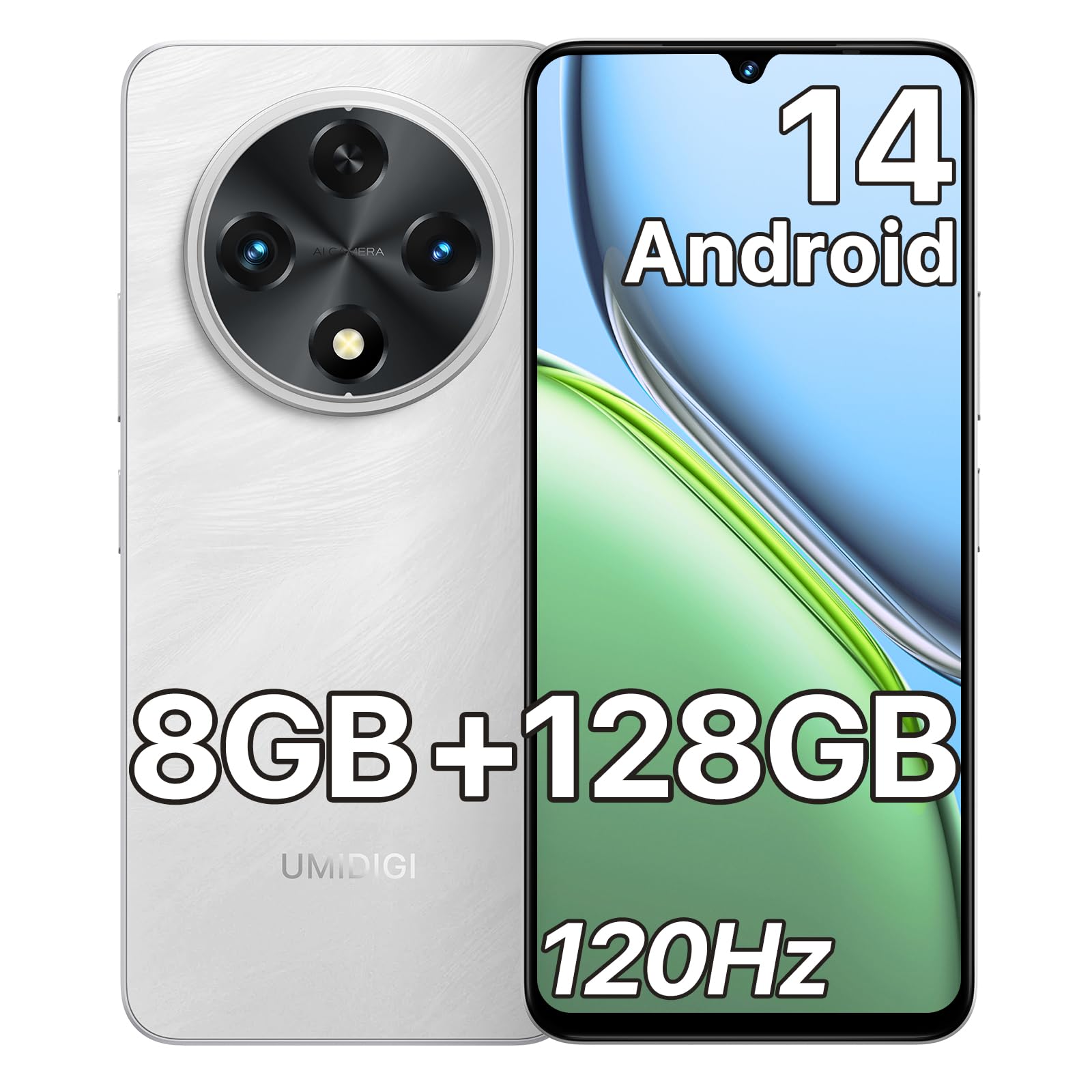 Amazon | UMIDIGI スマホ SIMフリー 120Hz スマートフォン G100A 8GB