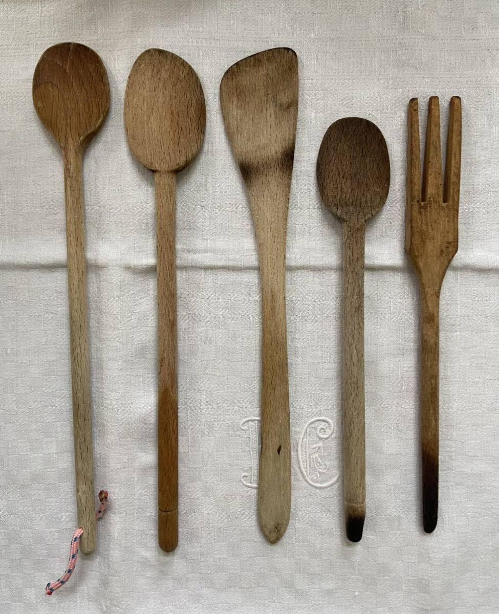 Amazon | フランスブロカント キッチンツール5点セット 木製スプーン