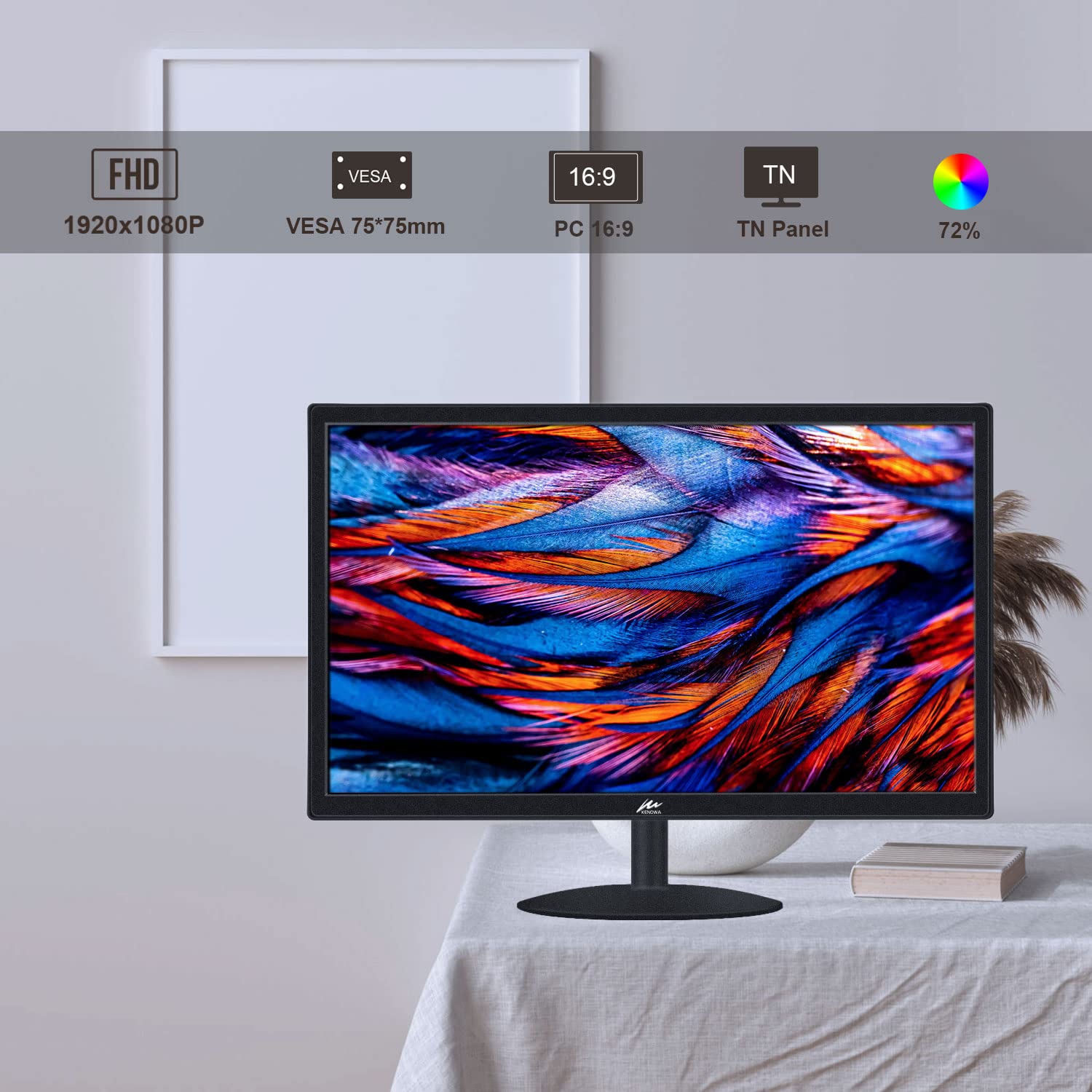 Amazon.co.jp: 21.5インチ コンピューターモニター Kenowa FHD 1080P