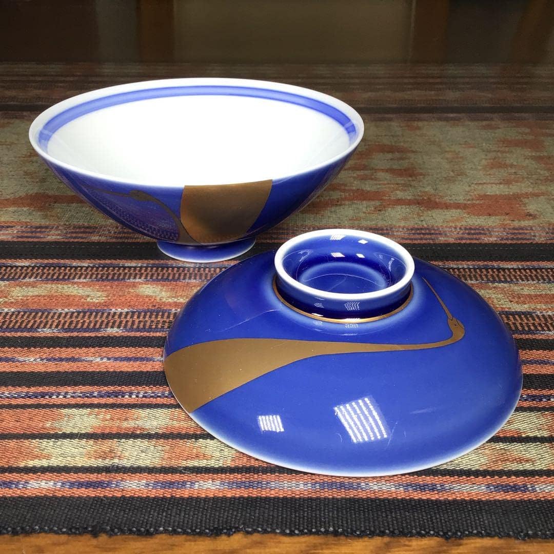 深川製磁 瑠璃牡丹金ミル 睦碗ご飯茶碗 夫婦茶碗組湯呑み 酒 『