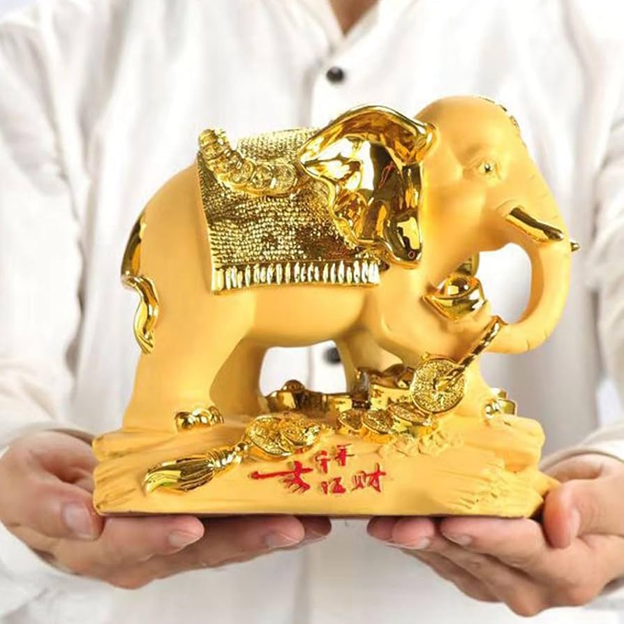 Amazon.co.jp: 玄関飾り 象の置物 2体セット 置き物 ゾウの置物 風水象