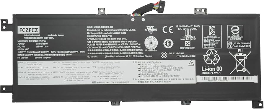 Amazon.com: FCZFCZ L18C4P90 Battery 46Wh Replacement for Lenovo