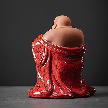 Amazon.co.jp: 七福神 置物 布袋 陶器製 布袋様 風水（高さ25.5cm×巾