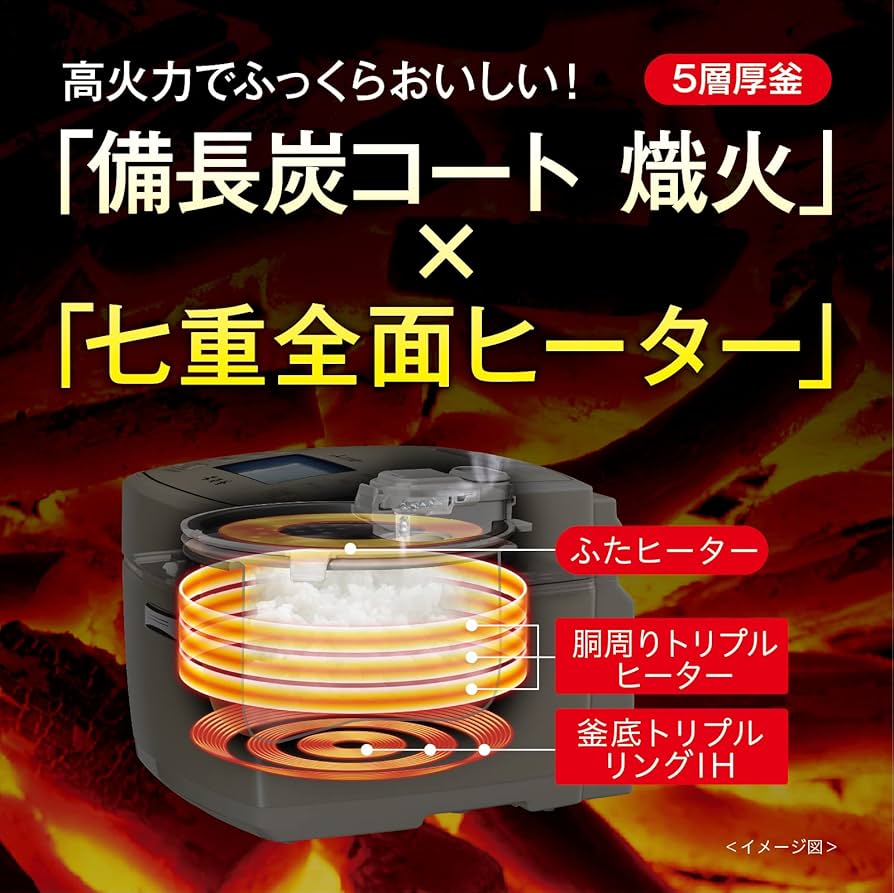 Amazon | MITSUBISHI NJ-VVD10 炭炊釜 藍墨 [IH 炊飯器 (5.5合炊き