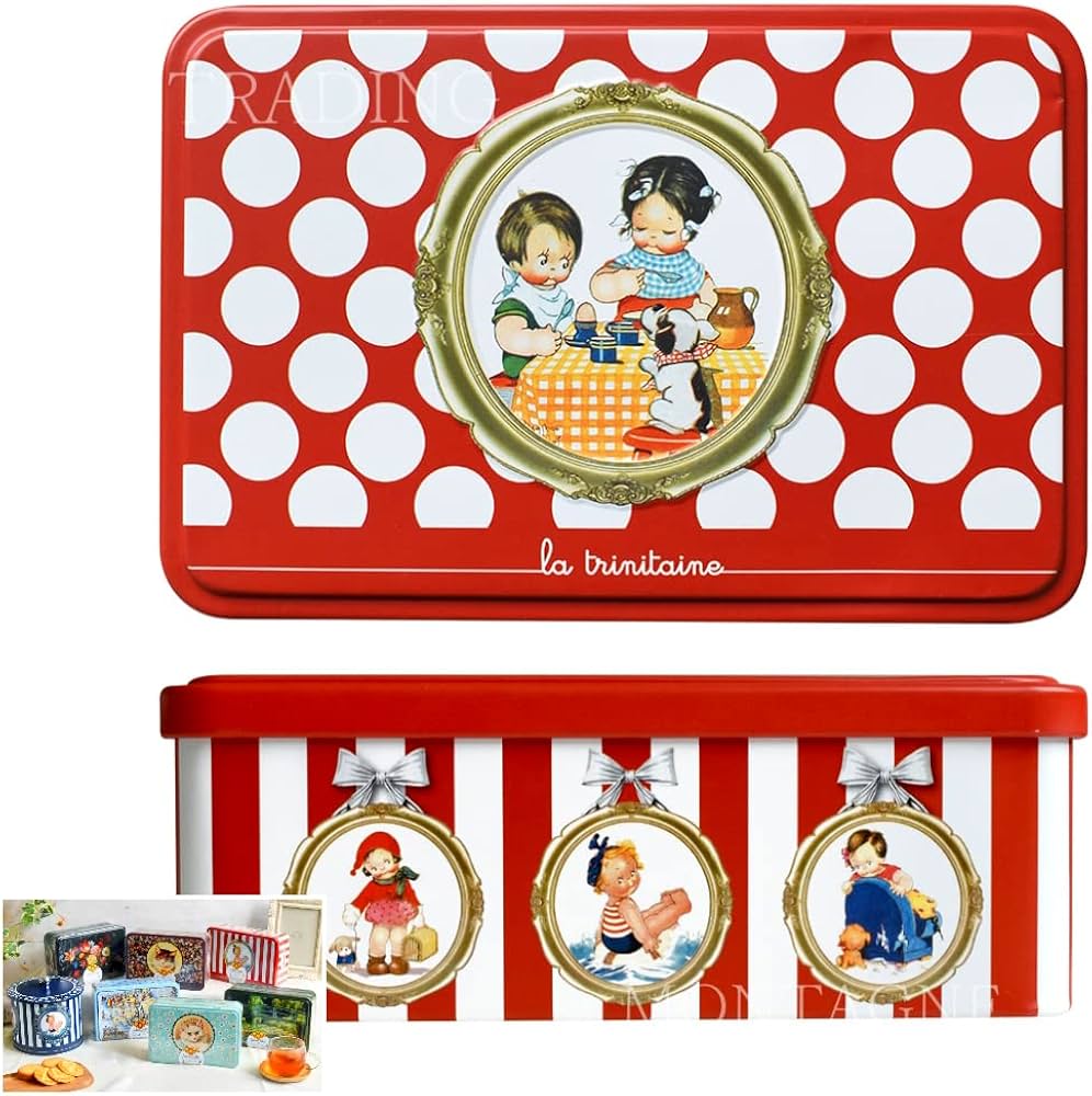 Amazon.co.jp: ラ・トリニテーヌ レトロキッズ缶 クッキー お菓子缶