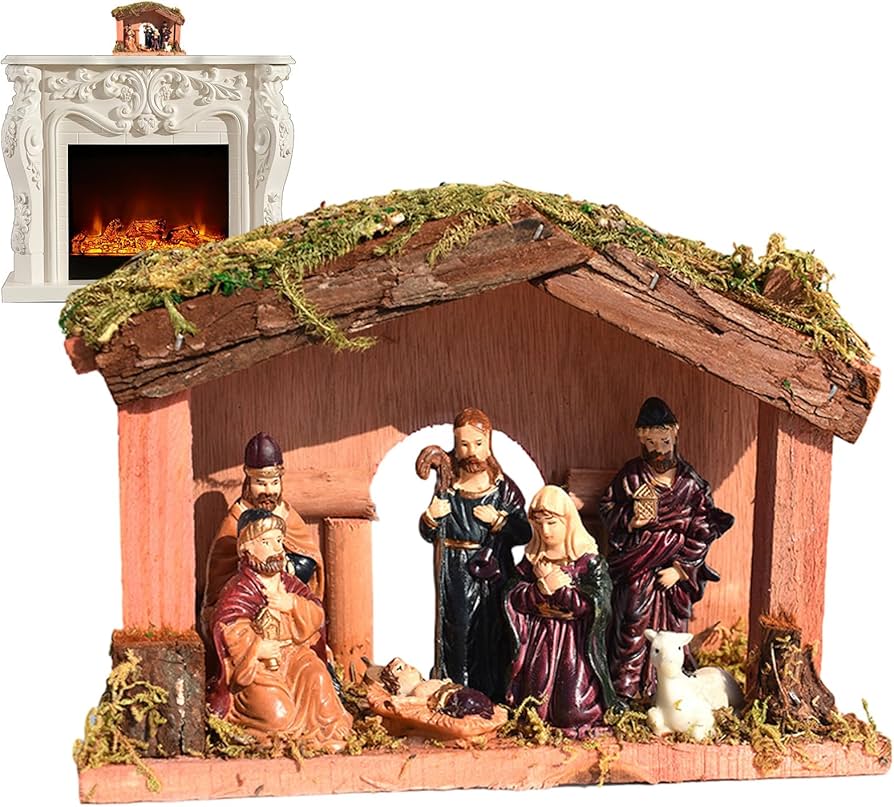 Amazon.co.jp: 馬小屋付きキリスト降誕セット, キリスト降誕のシーンの