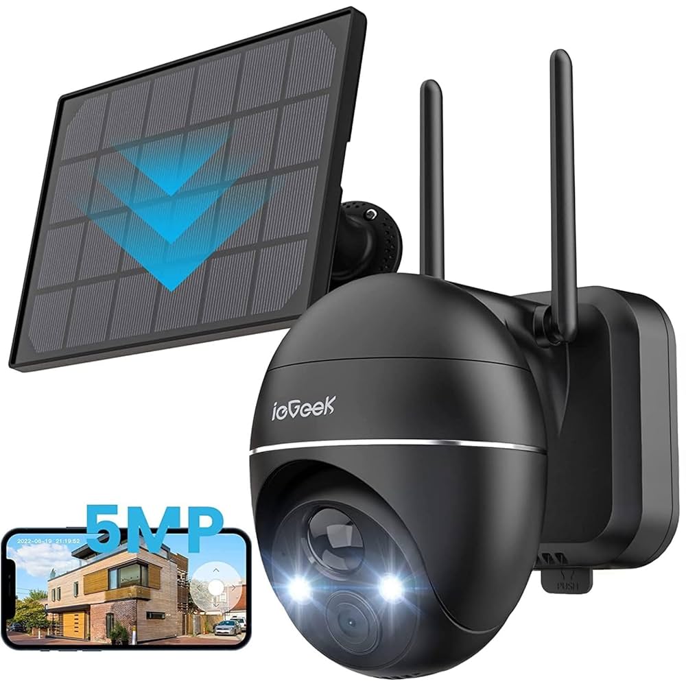 新品未使用】防犯カメラieGeek 5MP PTZ ソーラーセキュリティカメラ