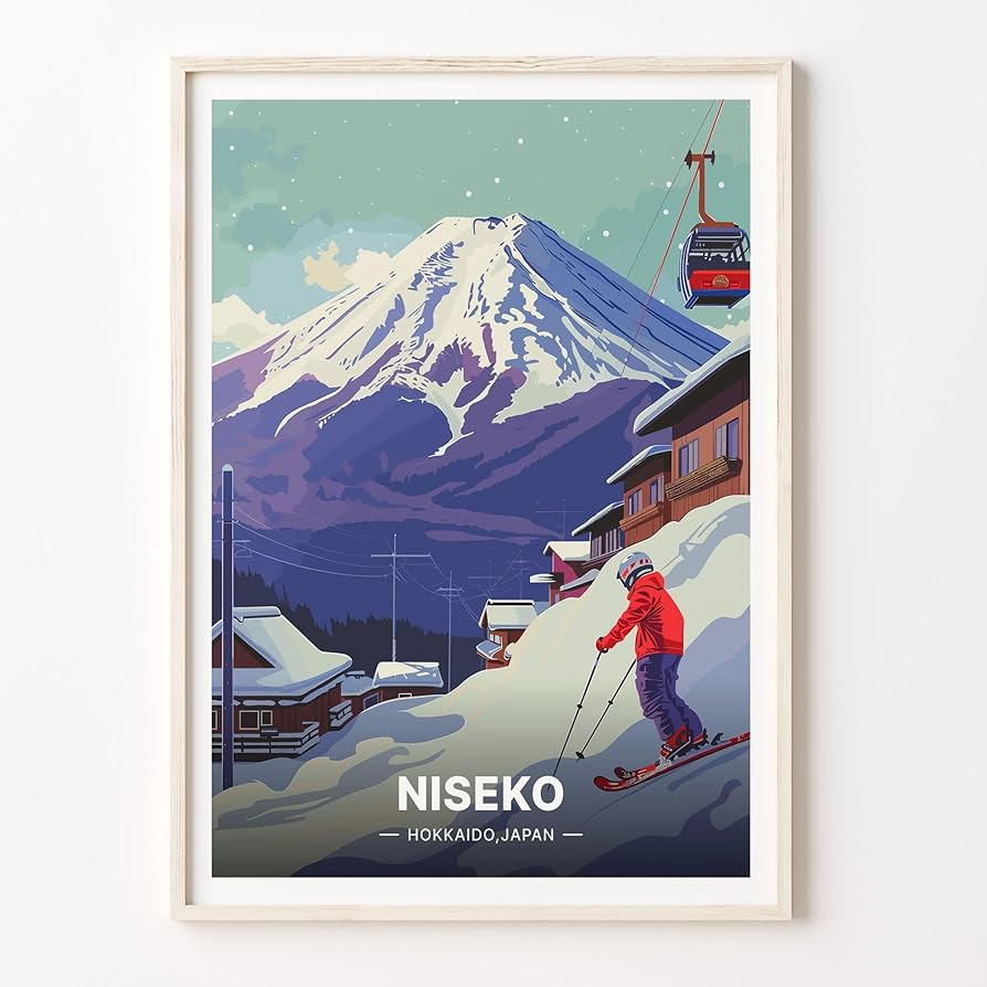 Amazon.com: Niseko Ski Resort Travel Poster, Hokkaido Japan Wall