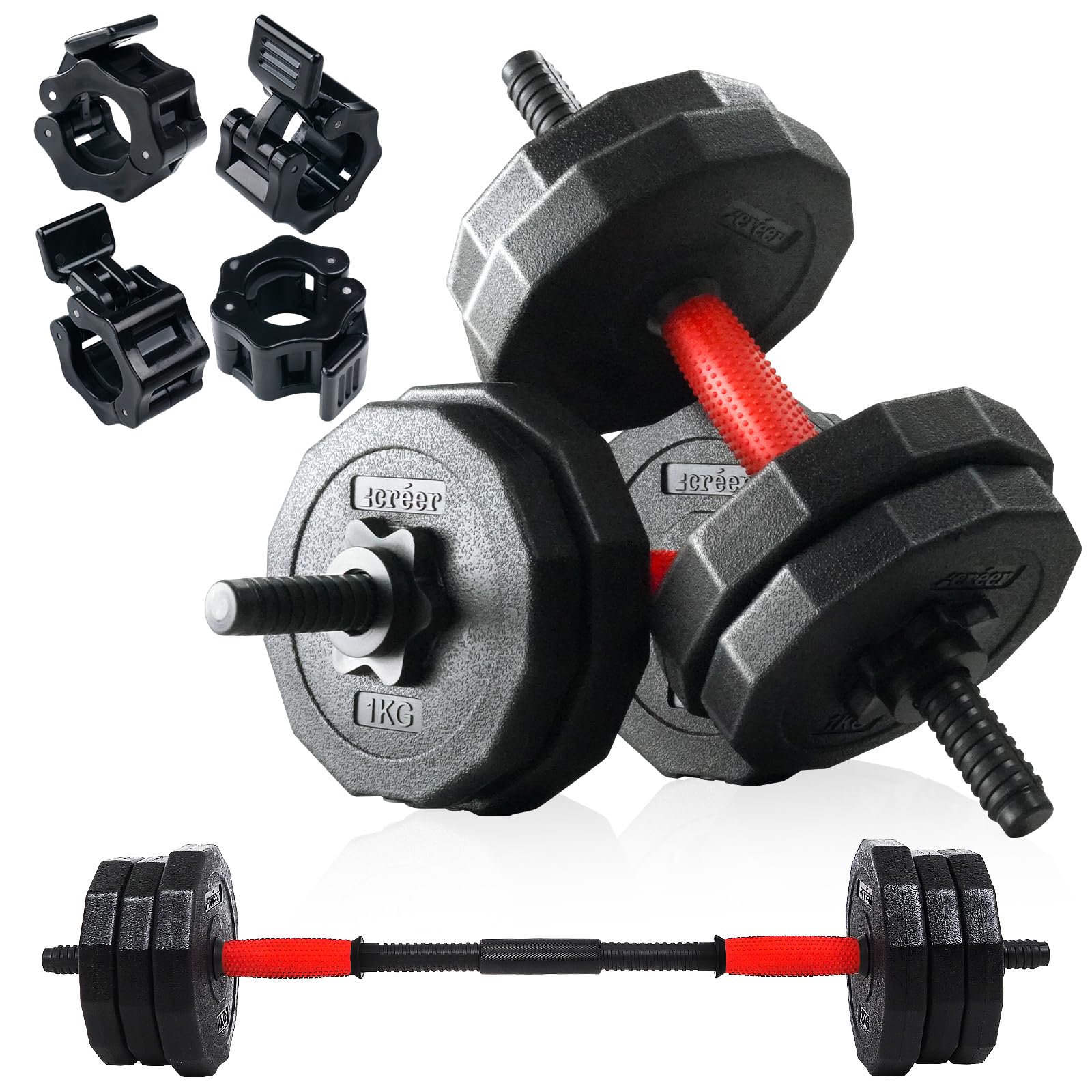 Amazon | créer ダンベル 可変式 【完全サポート/各部位動画付き※20kg
