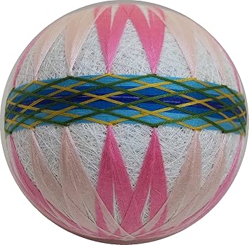 Amazon | 手毬猫の店 てまり「八重菊、桜」白地、鈴入り12cm