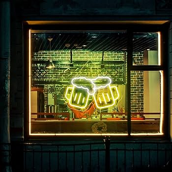 Amazon | ビールネオンライト 乾杯レオンサイン広告ネオン看板 LED