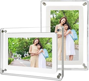 Amazon | デジタル写真フレームアクリル動画フレーム、最新の透明