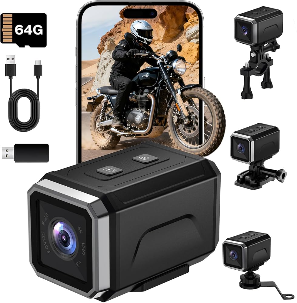 Amazon | LXMIMI アクションカメラ 4K ウェアラブルカメラ WiFi搭載