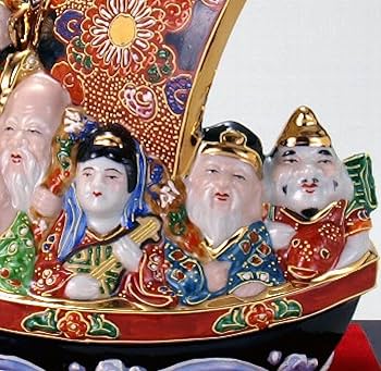 Amazon.co.jp: 【九谷焼】 7号七福神宝船 盛 台、敷物付き : ホーム
