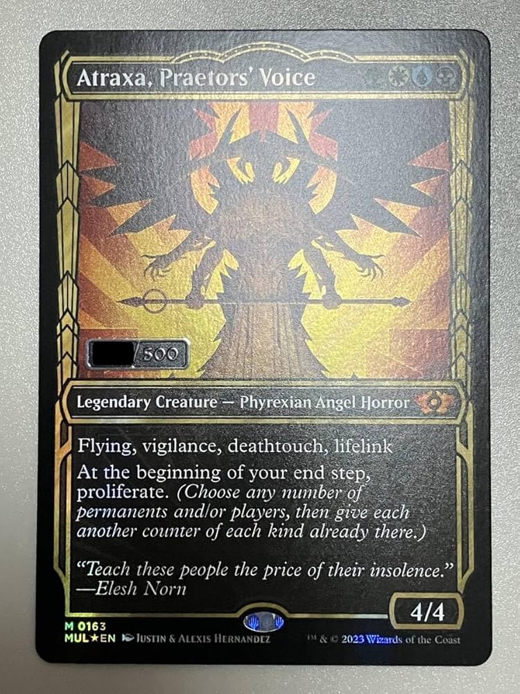 MTG 法務官の声、アトラクサシリアルナンバーダブルレインボウfoil最安値