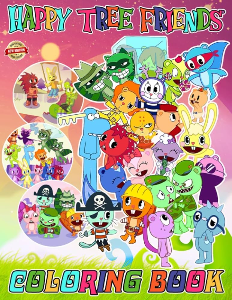 Amazon.com: Happy Tree Friends Coloring Book Cute Character for