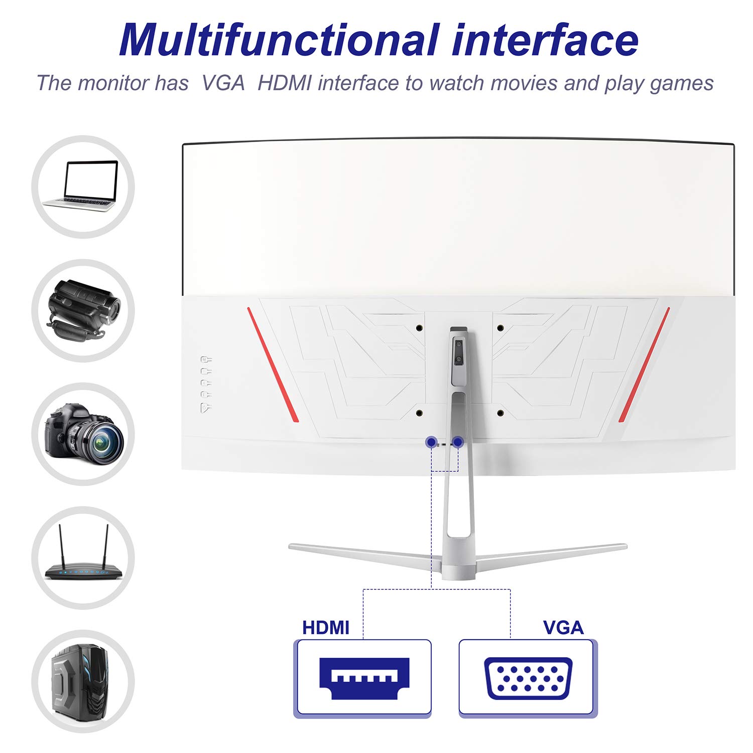 Amazon.co.jp: Wearson 32型 曲面ゲーミングモニター 1800R ワイド液晶