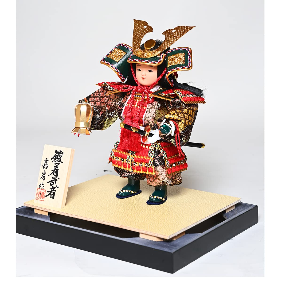 Amazon | 【武者人形】5号鎧武者 采配：嘉房作【五月人形】【ご進物