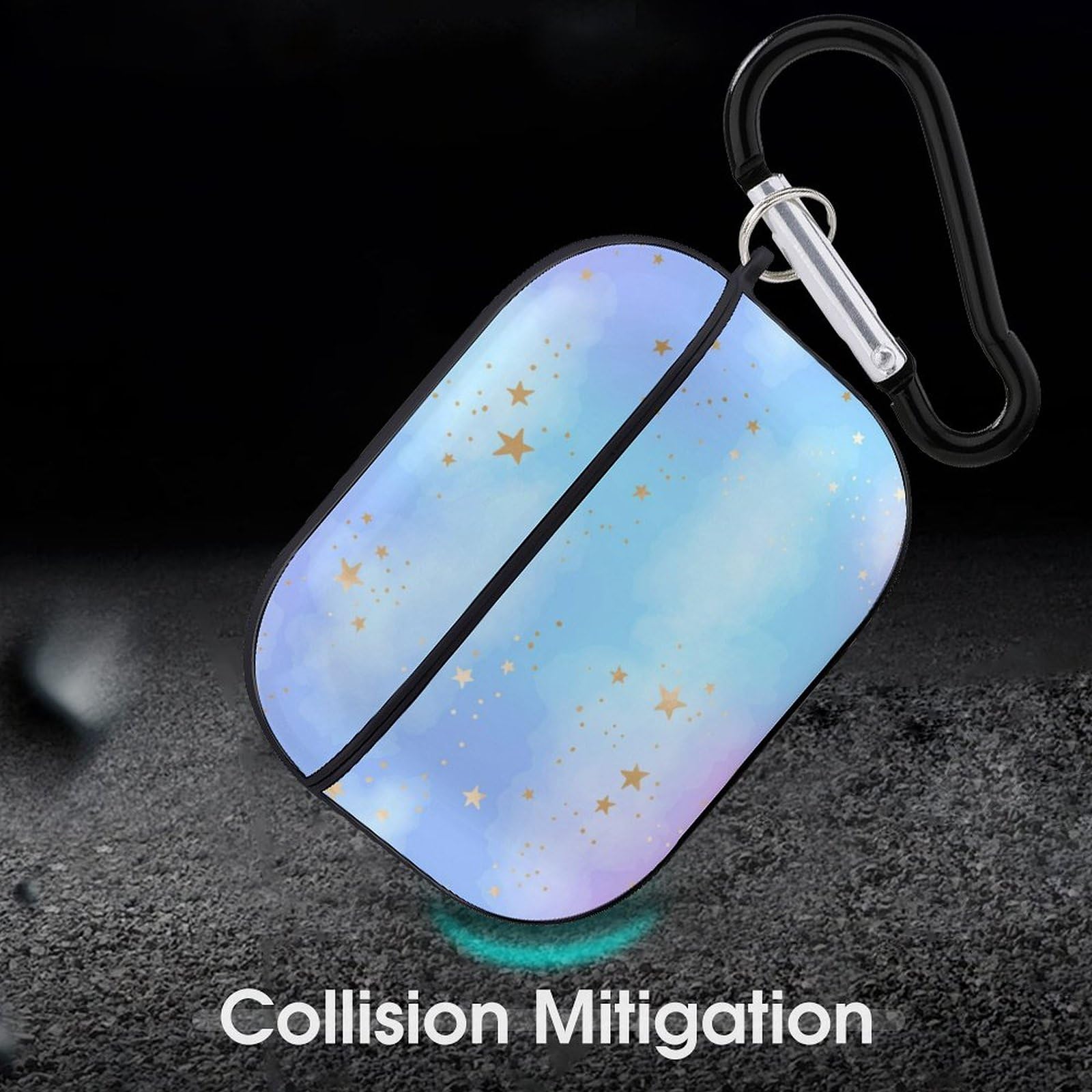 Amazon | 星 星柄 かわいい 宇宙 ブルー AirPods Pro2 ケース 2022年9