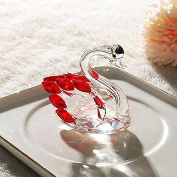 Amazon.com: JATYFING Crystal Swan Decor Glass Figurine for Home