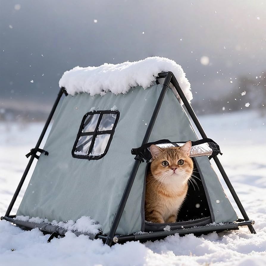 Amazon | Jorzo「冬用 屋外用 外猫ハウス/猫小屋 - 野良猫・犬向け