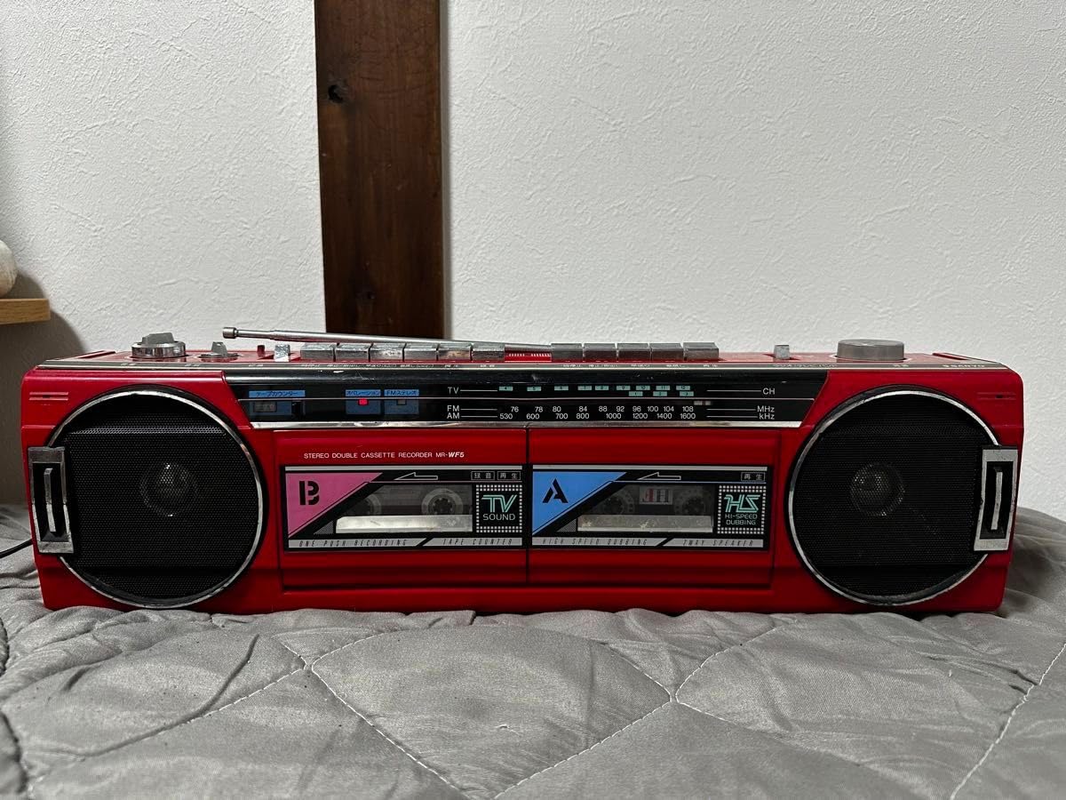 Amazon.co.jp: レトロ SANYO MR-WF5 赤 サンヨー ラジカセ レッド