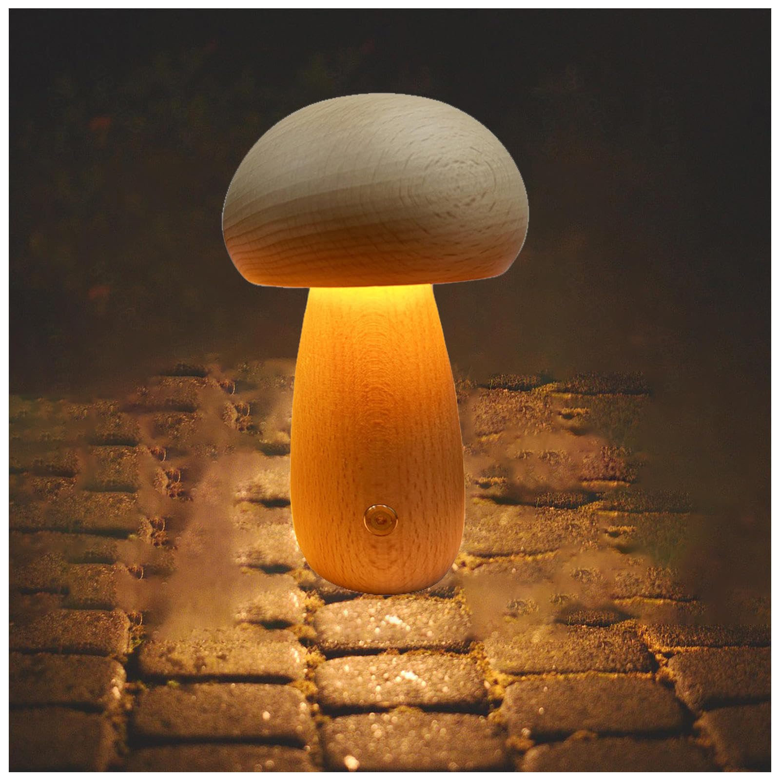 Amazon.co.jp : 木製 きのこライト ， 充電式コードレスUSB 間接照明