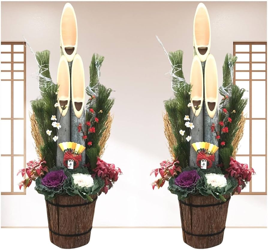 Amazon.co.jp: NEKOMI【生花門松シリーズ】縁起のいい笑い竹を使用した