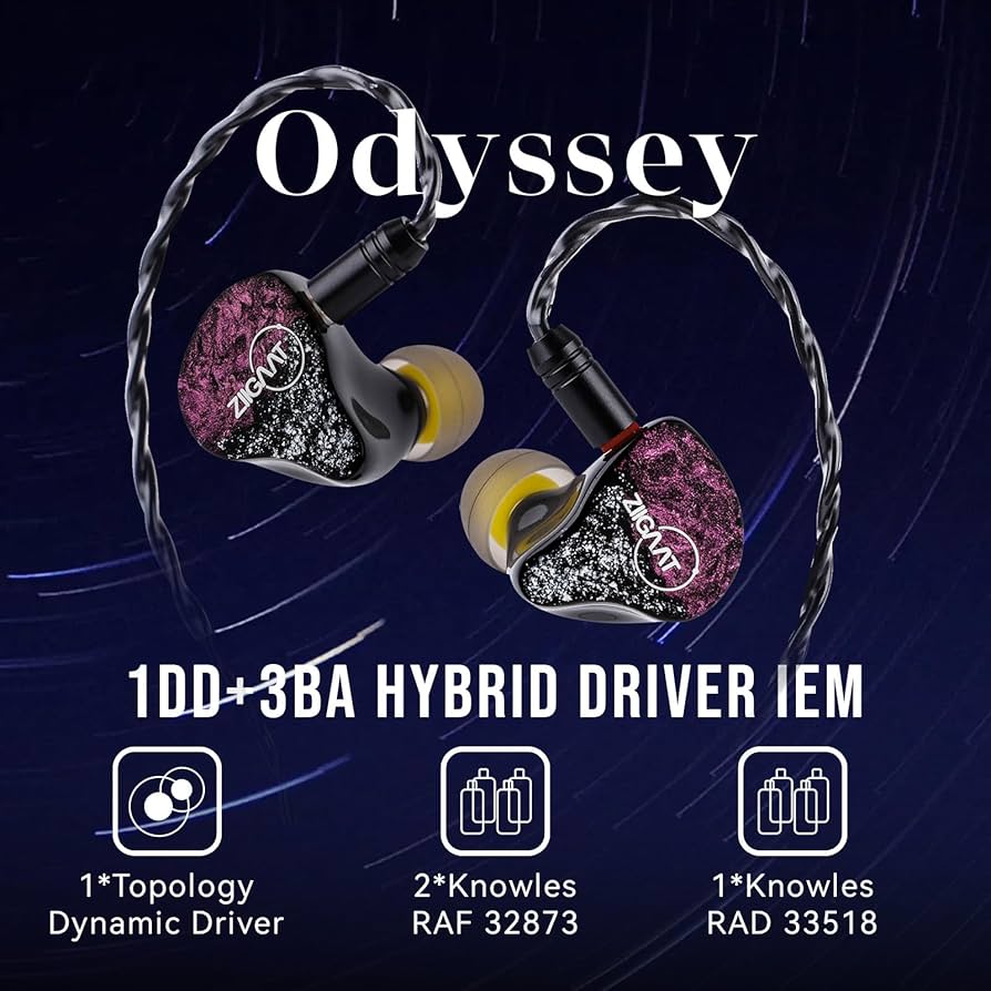 Amazon.com: Linsoul ZiiGaat Odyssey In–Ear Monitor, 1DD+3BA Hybrid