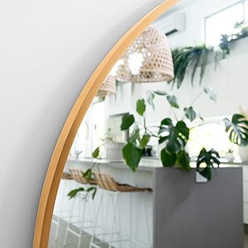 Amazon.co.jp: アーチ型ミラー、83.8 cm x 78.7 cm - ゴールドアーチ