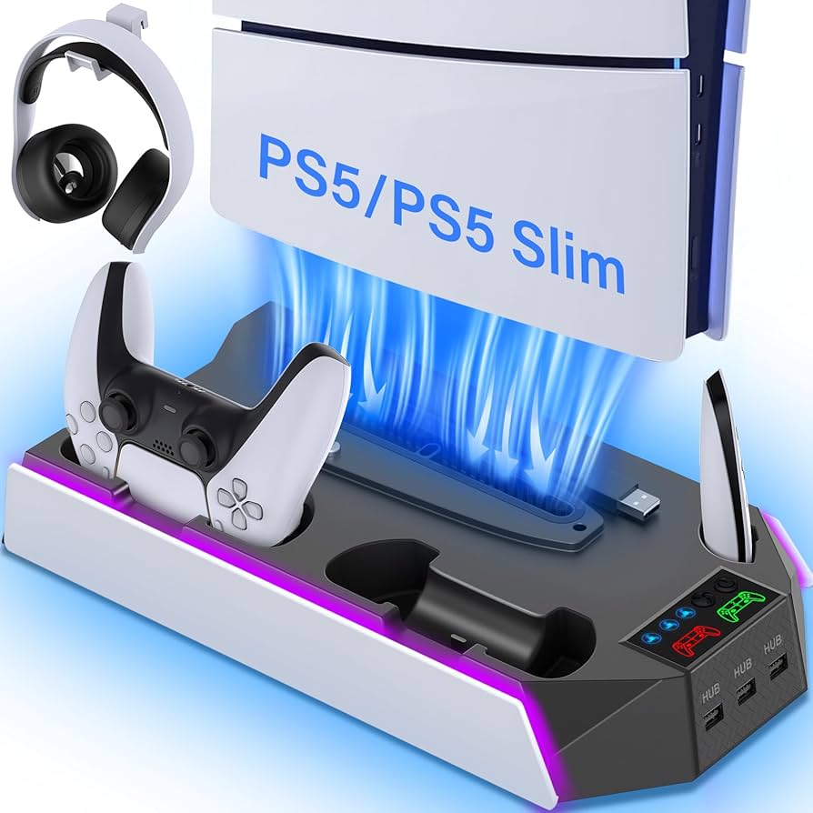 Amazon.com: PS5 / PS5 Slim Cooling Station Stand LED with Dual