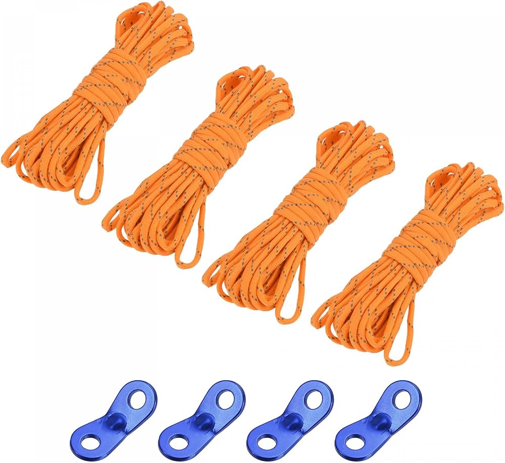 Amazon | uxcell テントロープ ナイロン オレンジ 反射型ガイライン