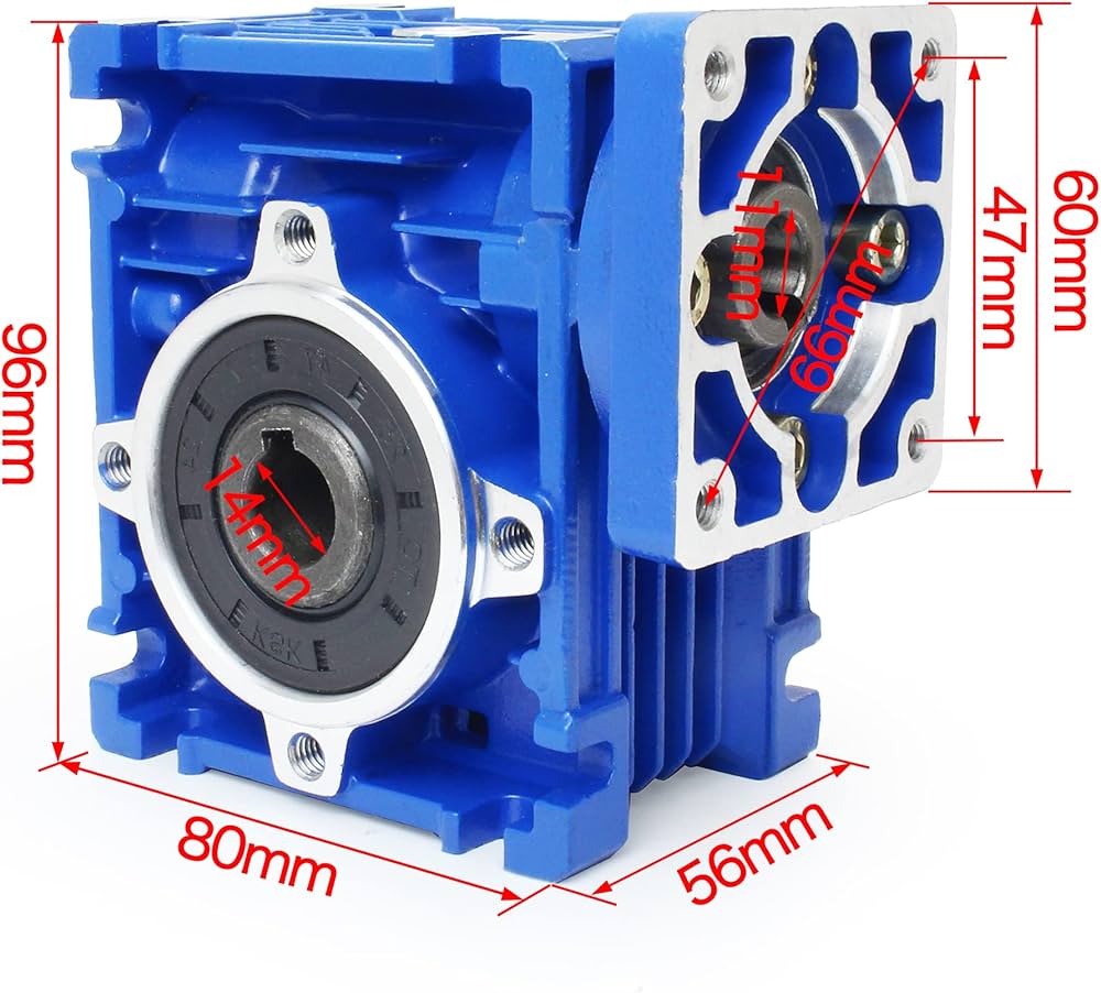 CNCTOPBAOS NMRV030 Worm Gearbox Reducer with Dual Output Shaft