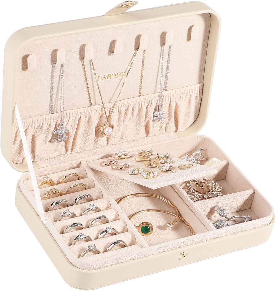Amazon｜LANDICI ジュエリーボックス PUレザージュエリーケース ｼﾞｭｴﾘｰ