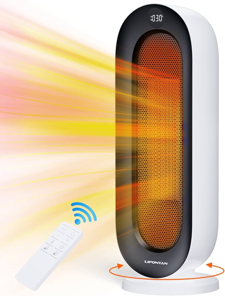 Amazon | セラミックファンヒーター LIPONTAN ファンヒーター 100°自動