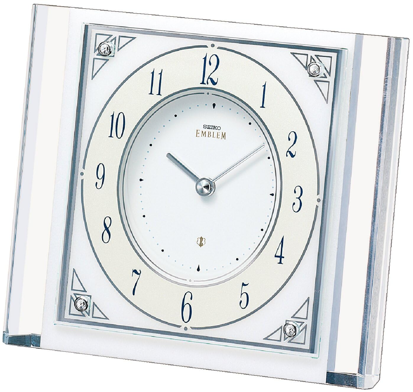 Amazon.co.jp: SEIKO EMBLEM 置き時計 白大理石枠 石枠 140x168x70mm