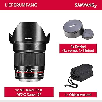Amazon | SAMYANG 単焦点広角レンズ 16mm F2.0 キヤノン EF用 APS-C用
