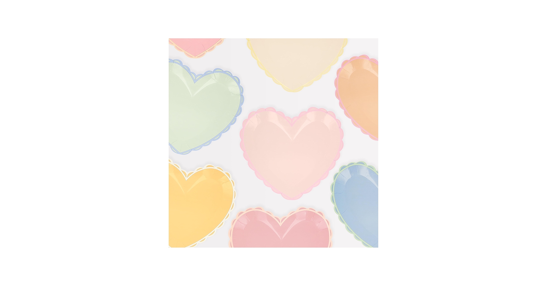 Amazon.com: Meri Meri Pastel Heart Plates (Pack of 8), Disposable