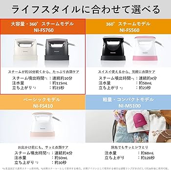 Amazon | パナソニック 衣類スチーマー スチームアイロン 大容量・360