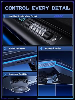 Amazon.com: llano V12 Gaming Laptop Cooling Pad, RGB Laptop Cooler