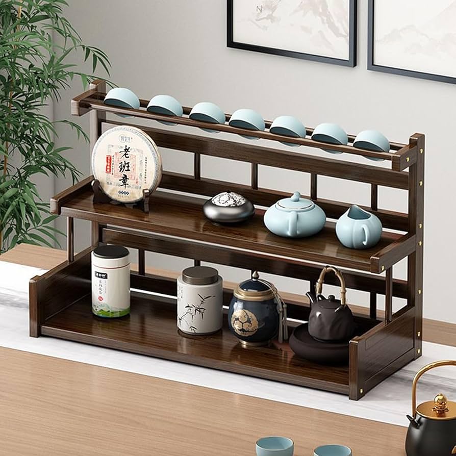 Amazon｜茶器収納棚 茶器収納棚 茶キャビネットティーポット収納棚