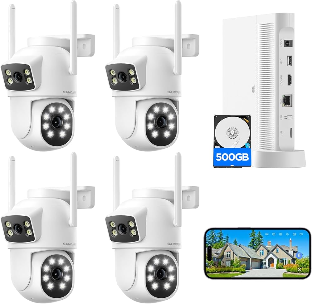 Amazon.co.jp: 【二つ監視画面・360°全方位監視】 CAMCAMP 防犯カメラ