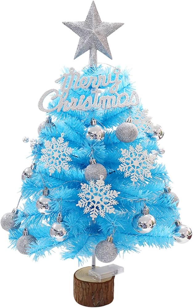 Amazon.co.jp: ミニクリスマスツリー、青い卓上装飾クリスマスツリー