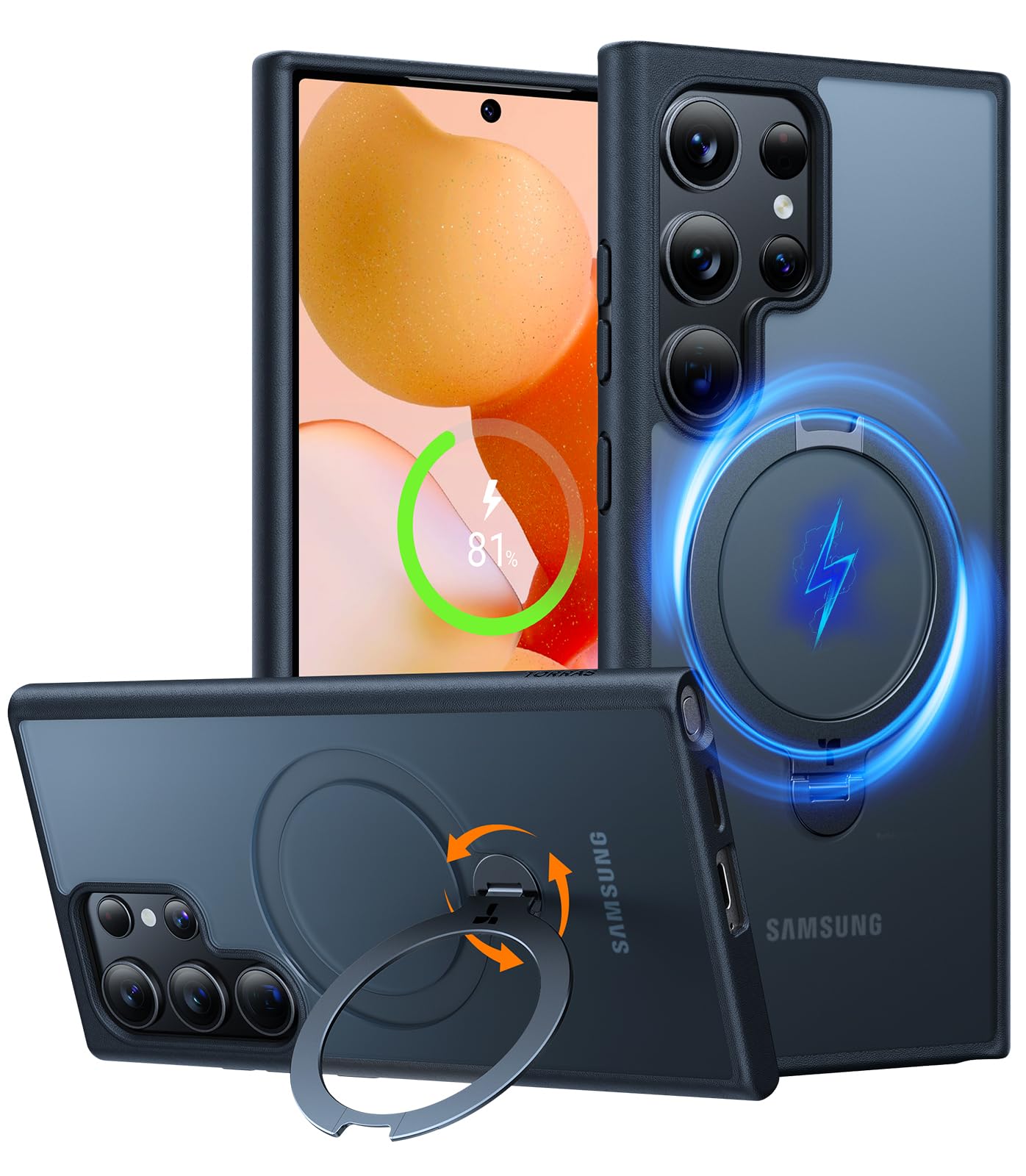 Amazon.co.jp: TORRAS Galaxy S24 Ultra 用 ケース【超剛性｜360° 回転