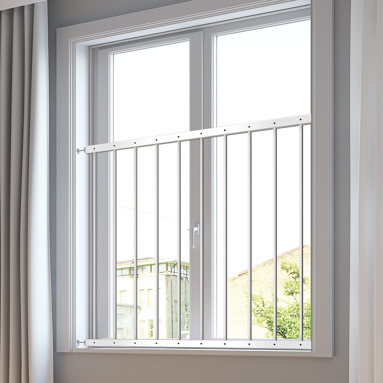 Amazon.co.jp: [おとさんゾウ] 窓からの転落防止 フェンス 78-90cm幅