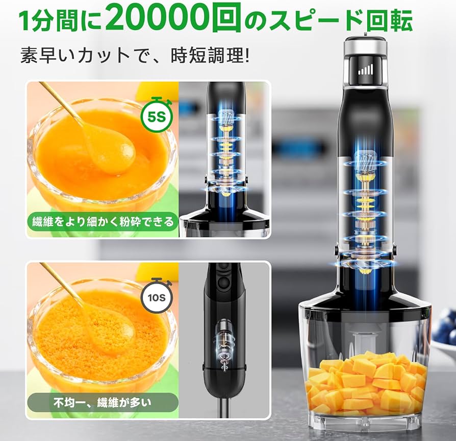 Amazon.co.jp: 【最強モデル・無段階変速】ブレンダー ハンド