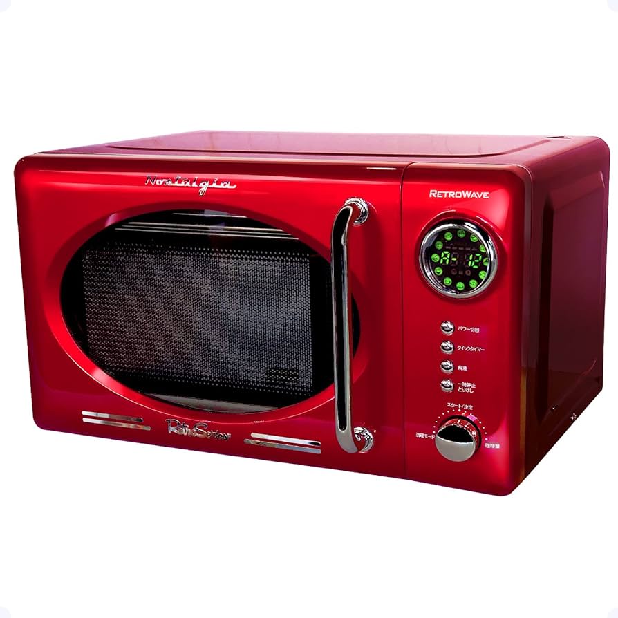 Amazon | eモンズ レトロ調 電子レンジ 【 レトロウェーブ 】 ワイン