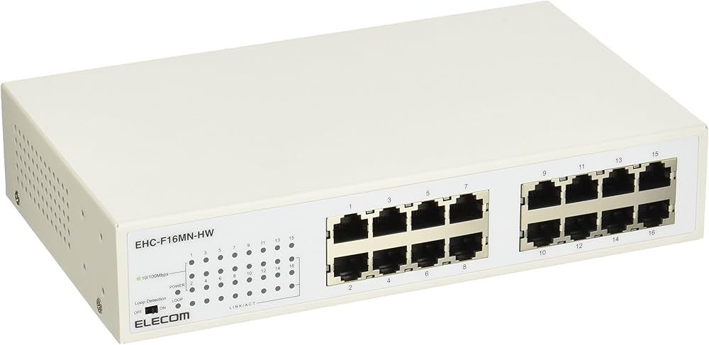 Amazon | エレコム スイッチングハブ 16ポート 10/100Mbps 金属筺体
