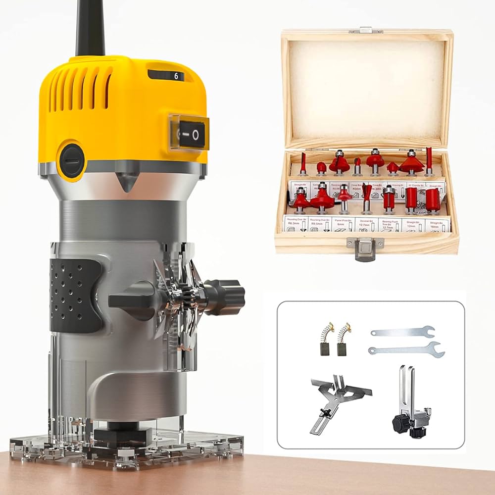 Amazon | 電動トリマー 木工用トリマー 電動工具 軸径6mm 日本規格 6